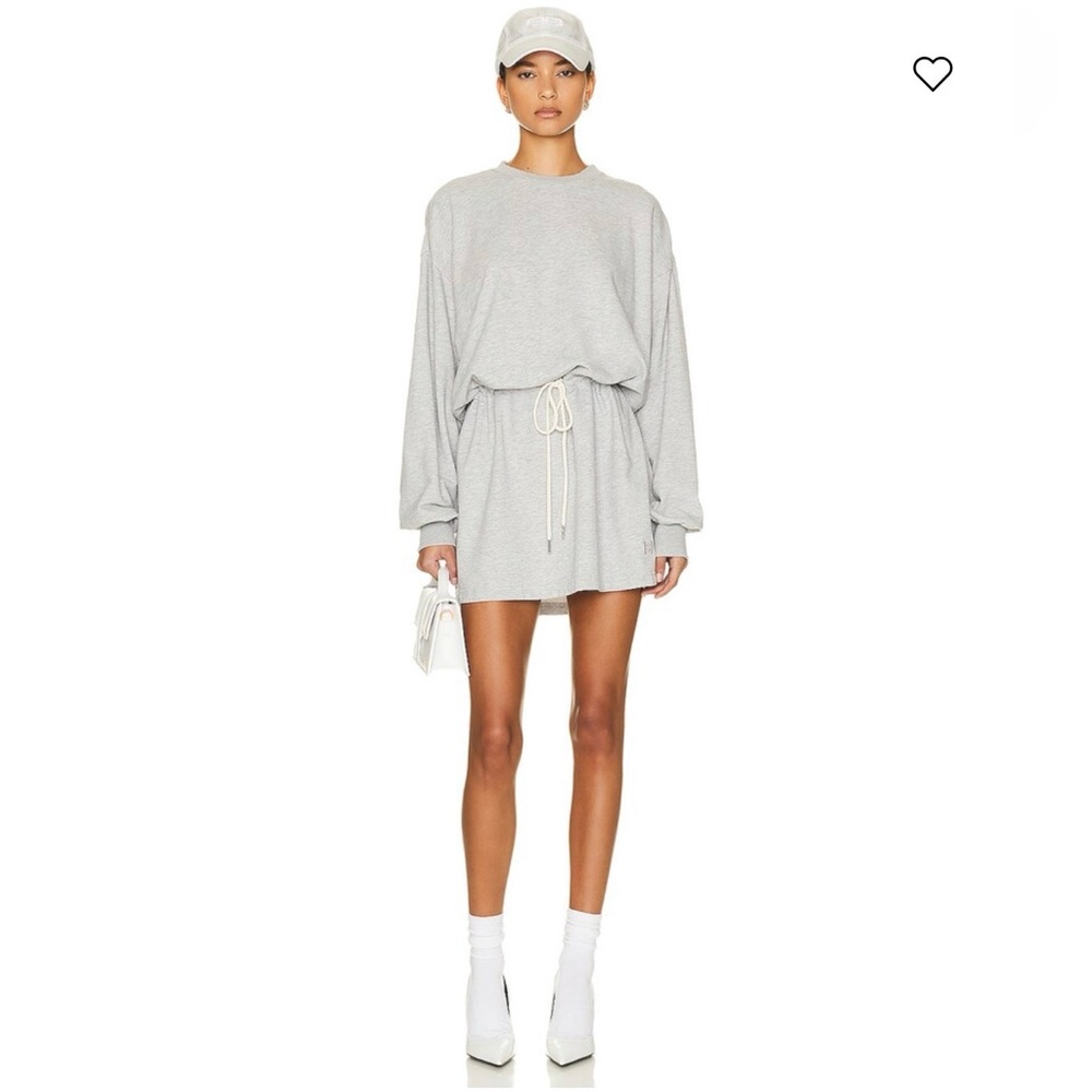 Helsa Organic Blend Sweatshirt Dress in Heather Grey size XS/S